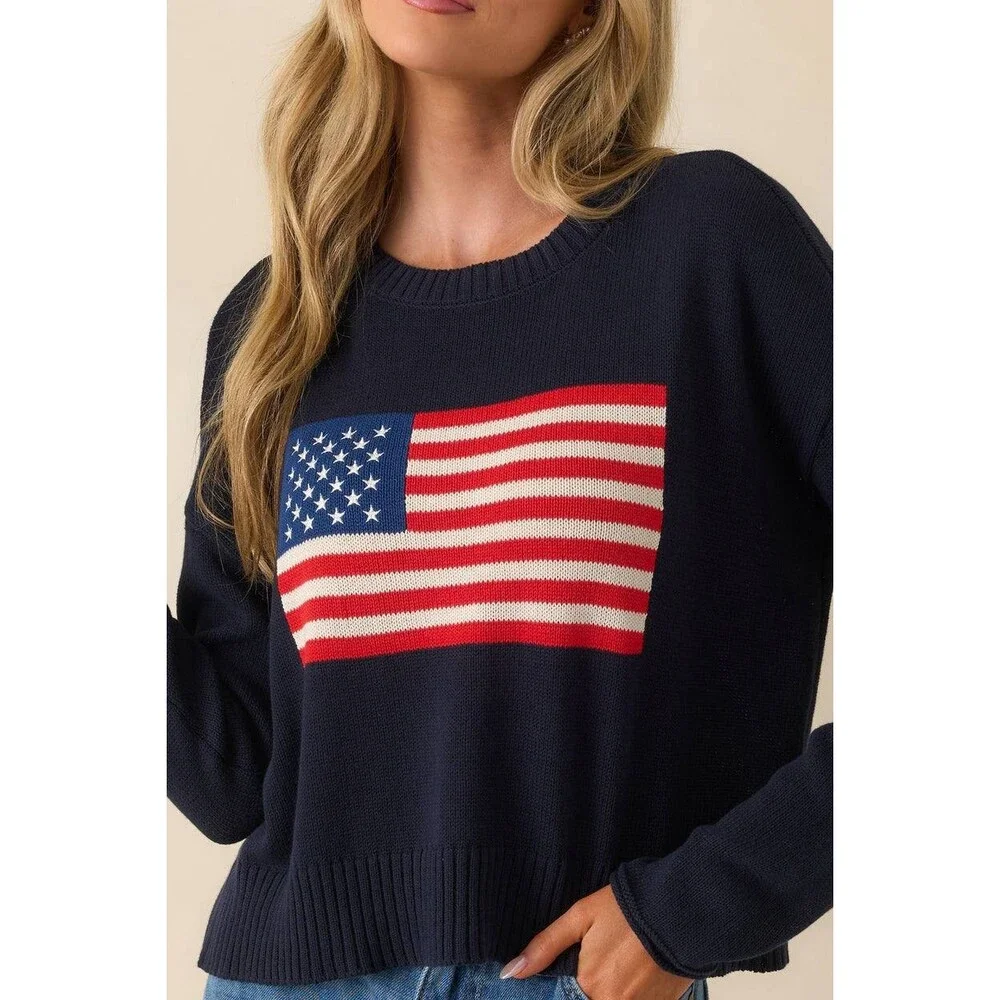 Z Supply Navy Cotton Sienna Patriot Sweater – Size XS – NWT – $64 - Picture 3 of 9